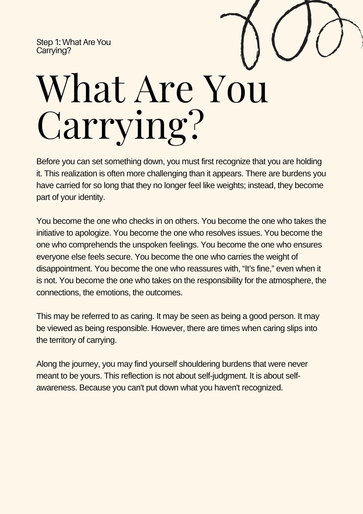 The Unpacking: Not Everything Is Yours to Carry Guided Workbook