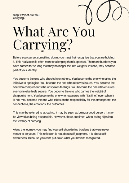 The Unpacking: Not Everything Is Yours to Carry Guided Workbook